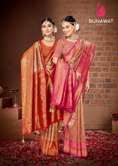 BUNAWAT SHEELA VOL-32 1001 TO 1004 DESIGNER SILK SAREE WHOLESALER IN INDIA
